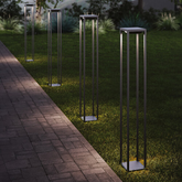 Home Solar lampada da terra - Grigio scuro / LED  full light 5/6 H. - microlight 30% 14/18 H. 3000K / 14x14x50 cm | Zafferano Italia